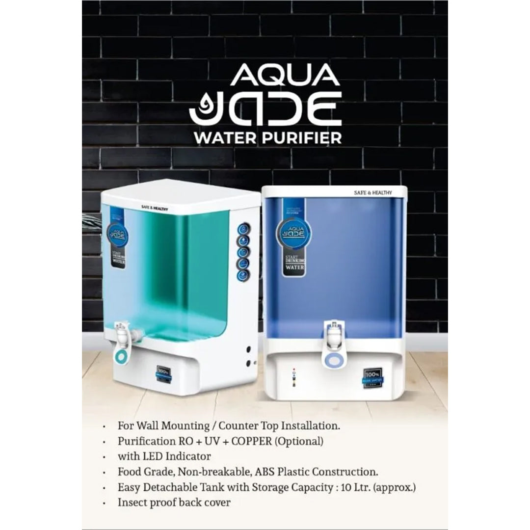 Aqua JADE RO+UV+Alkaline+Copper Water Purifier 12L – Premium Metallic Green