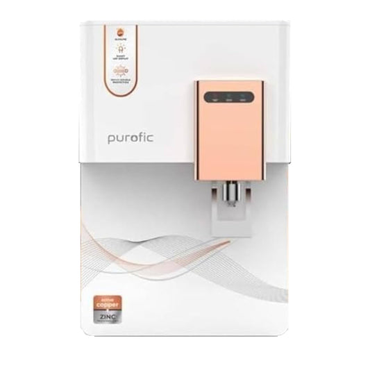 Purofic 12L RO+UV+TDS+Alkaline Water Purifier (White Rose Gold)