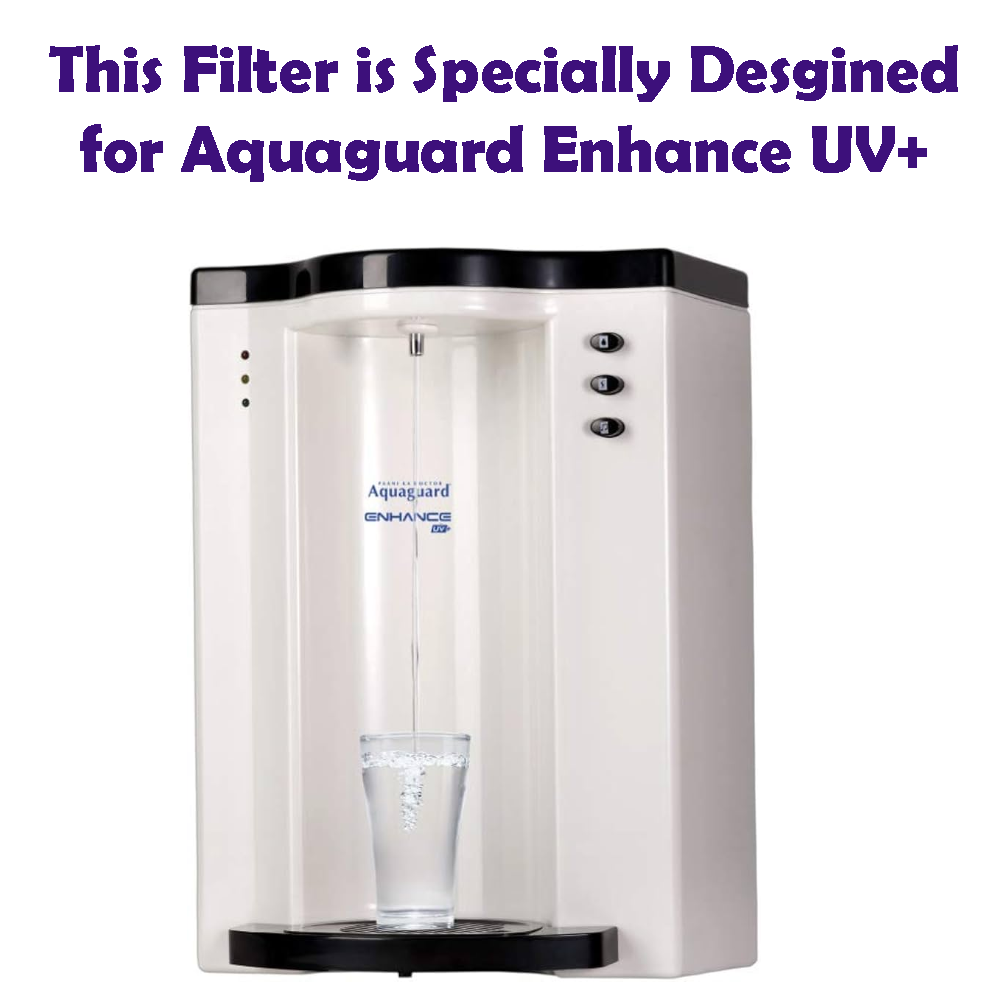 Bareeze Pure Filter Kit for Aquaguard Enhance UV+ Water Purifier Carbon Block and Threaded PP Filter Prefilter Cartridge for Aquaguard Enhance UV+